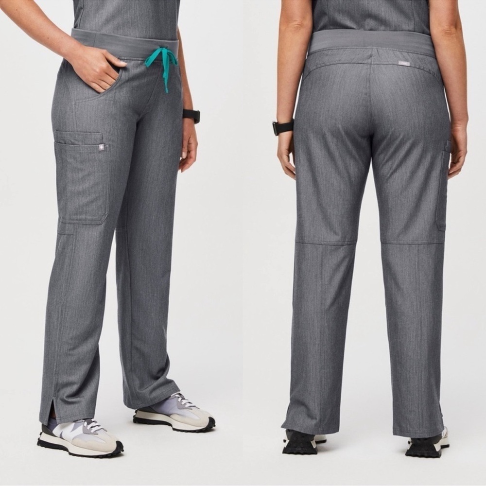 Figs Womens Graphite Grey Kade Straight Leg Cargo Scrub Pants Size Large Tall